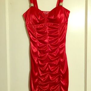 Red mini cocktail dress